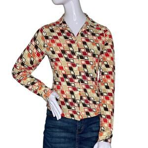 The limited Stretch Y2K Collard Shirt Long Sleeve Multicolor Size S